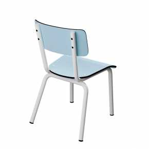 Chaise d’écolier Enfant Little Suzie – Dossier & Assise Uni Bleu Ciel - Pieds Blancs