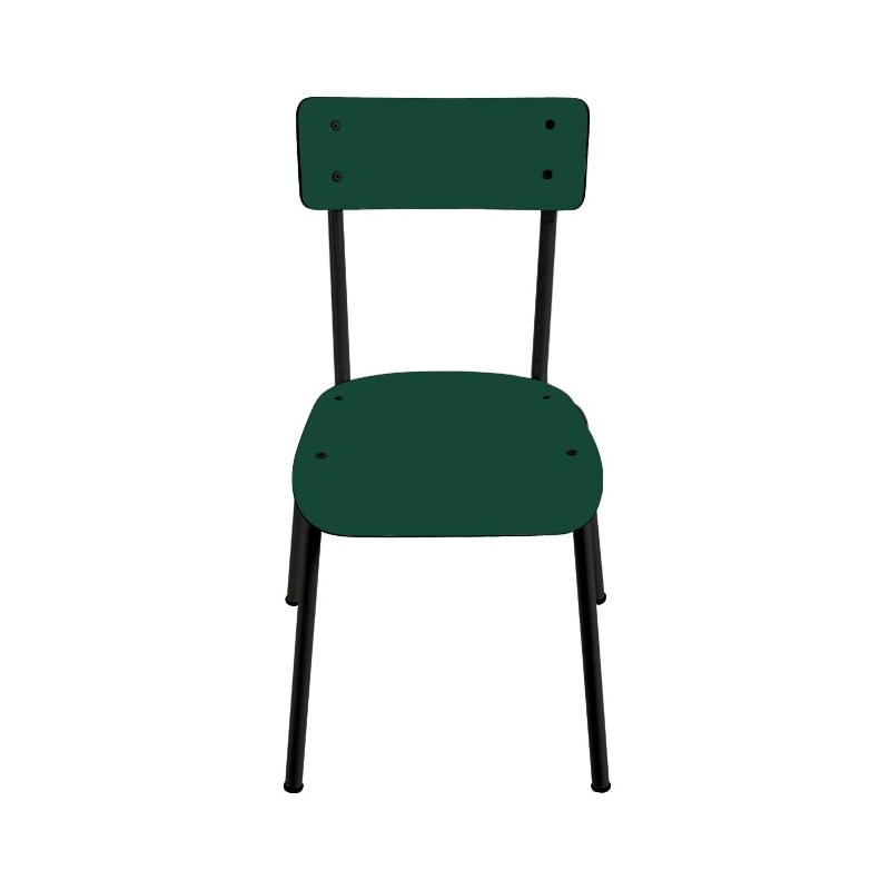 Chaise d’écolier Adulte Suzie – uni Vert Forêt Pieds Noirs