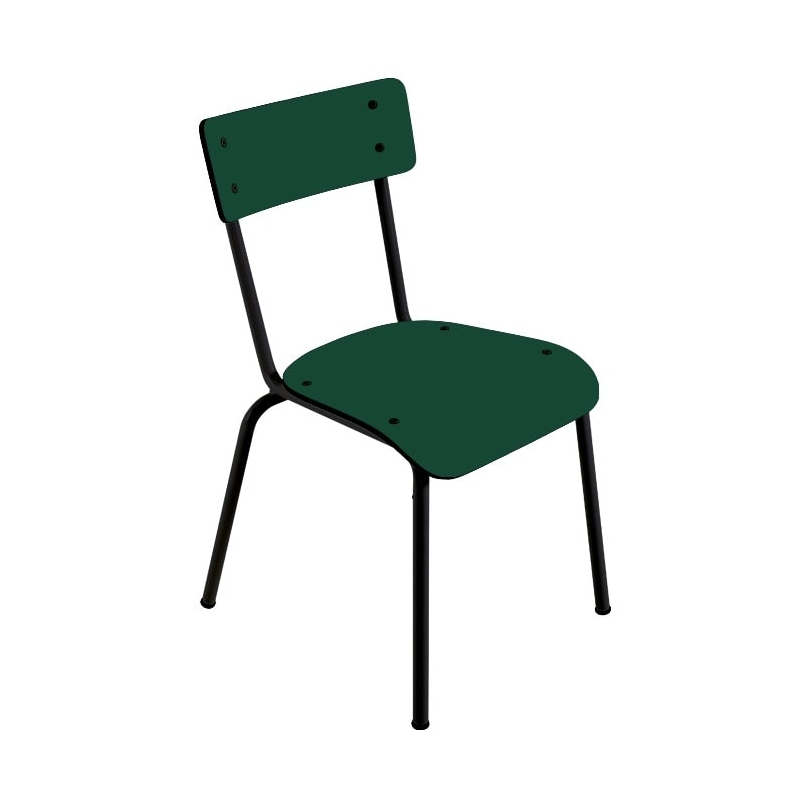Chaise d’écolier Adulte Suzie – uni Vert Forêt Pieds Noirs