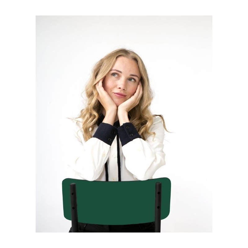 Chaise d’écolier Adulte Suzie – uni Vert Forêt Pieds Noirs