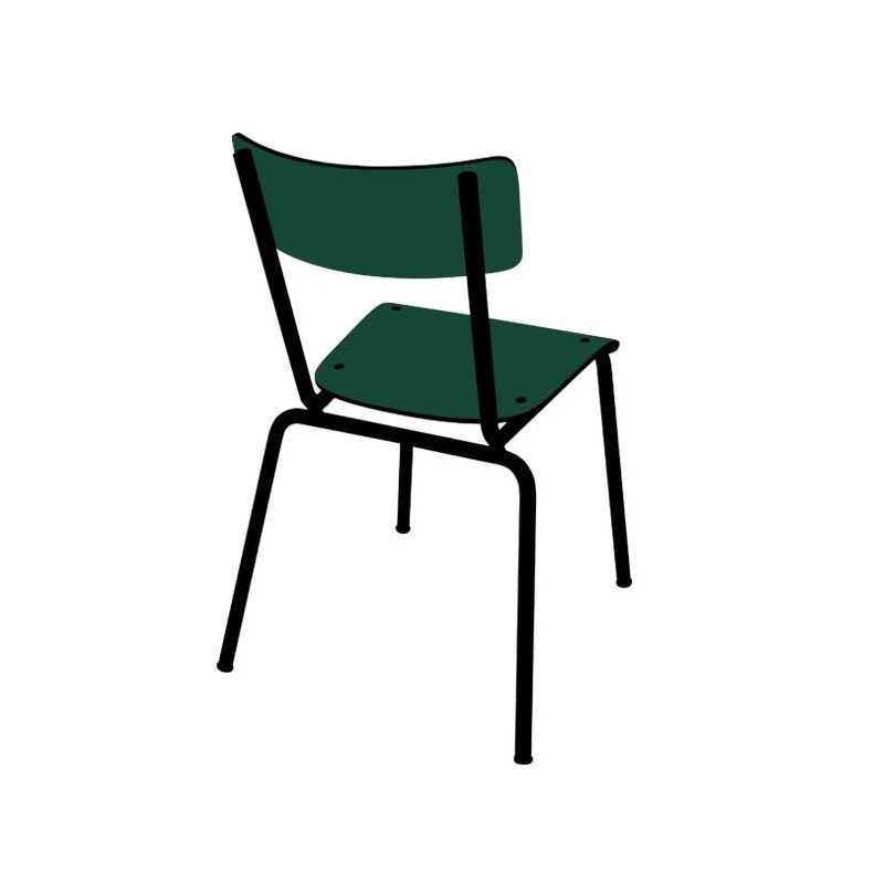 Chaise d’écolier Adulte Suzie – uni Vert Forêt Pieds Noirs