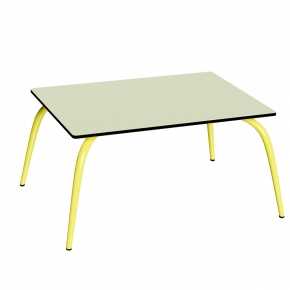 Table Basse Sun – Uni Menthe - Pieds Jaune Fluo