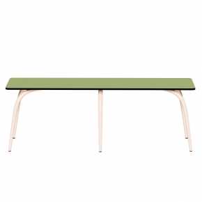 Banc Sun – Uni Vert Tilleul - Pieds Rose Poudré