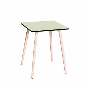 Table de jardin Sun – Uni Menthe - Pieds Rose Poudré - 65x65