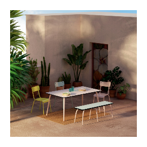 Table de Jardin Sun – Uni Menthe Pieds Anthracite – 160×90