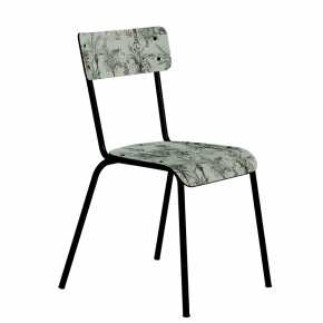 Chaise d’écolier Adulte Suzie Stratifié Dossier & Assise imprimé Oasis Kaki - Pieds Noirs
