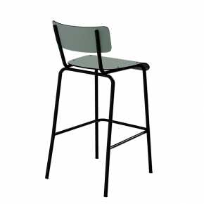 Chaise de bar Suzie 65cm – uni Dossier & Assise Kaki - Pieds Noirs