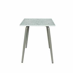 Table en Plastique Recyclé Bleu - Pieds Kaki - 65x60