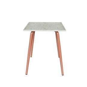 Table en Plastique Recyclé Vert - Pieds Terracotta - 65x60