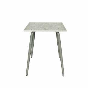 Table en Plastique Recyclé Vert - Pieds Kaki - 65x60