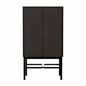 Cabinet de rangement Elienor - Petit modèle - Bois Clair/Noir - Pieds Noirs