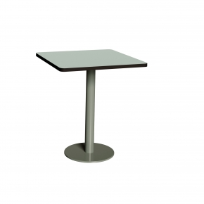 Table Retro Véra - Stratifié Uni Kaki -  Pied Central Kaki - 70x70
