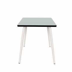 Table Retro Véra Carrée 70x70 - Stratifié uni Menthe - Pieds Blancs