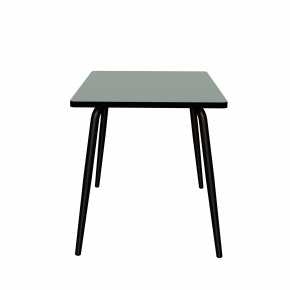 Table Retro Véra Carrée 70x70 – Stratifié uni Kaki -  Pieds Noirs