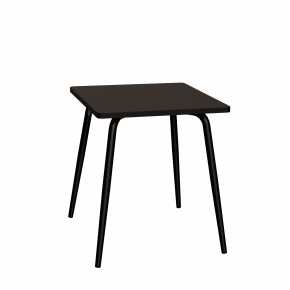 Table Retro Véra Carrée 70x70 – Stratifié uni Noir - Pieds Noirs