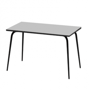 Table Retro Véra - uni Gris pieds noirs - 120x70