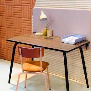 Table Retro Véra 120x70 – imprimé Bois Foncé - Pieds Noirs