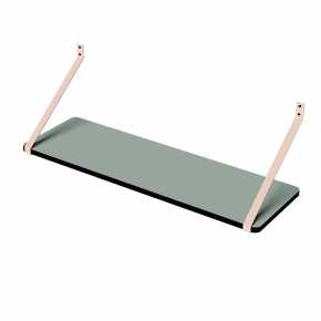 BUREAU MURAL ROSY BASIC / SHELF DESK  KAKI / BARRES EN METAL ROSE PALE