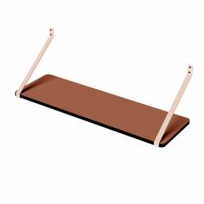 BUREAU MURAL ROSY BASIC / SHELF DESK  PAPRIKA / BARRES EN METAL ROSE PALE