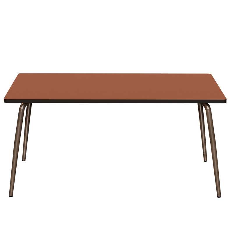 NEW Table Retro Véra Rectangulaire 160×80 – Stratifié uni Paprika - Pieds Bruts