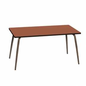 NEW Table Retro Véra Rectangulaire 160×80 – Stratifié uni Paprika - Pieds Bruts