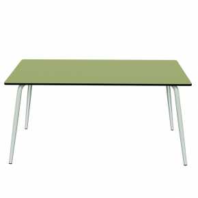 Table de Jardin Sun – Uni Vert Tilleul - Pieds Menthe – 160×90