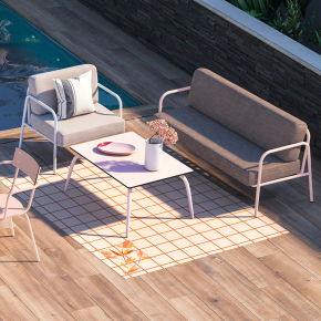 Table Basse Sun – Uni Rose Poudré - Pieds Rose Poudré