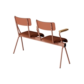 Banc Anouk 2 places - Dossiers Paprika & Assises en velours côtelé Paprika, Structure & pieds Terracotta