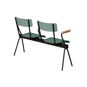Banc Anouk 2 places - Dossiers & Assises Stratifié Uni Kaki, Structure & pieds Noirs