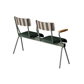 Banc Anouk 2 places - Dossiers French Riviera Kaki & Assises en velours côtelé Vert Forêt, Structure & pieds Kaki