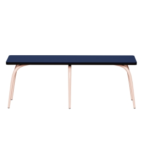 Banc Annie – Assise Stratifié Bleu Marine - Pieds Rose Poudré