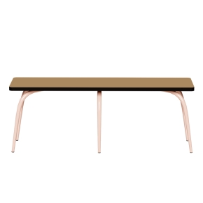 Banc Annie – Assise Stratifié Ocre - Pieds Rose Poudré