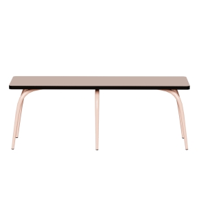 Banc Annie – Assise Stratifié Beige - Pieds Rose Poudré