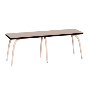 Banc Annie – Assise Stratifié Beige - Pieds Rose Poudré