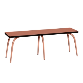 Banc Annie – Assise Stratifié Paprika - Pieds Terracotta