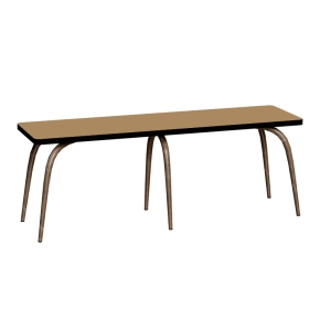Banc Annie – Assise Stratifié Ocre - Pieds Bruts