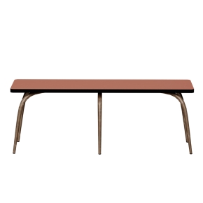 Banc Annie – Assise Stratifié Paprika - Pieds Bruts
