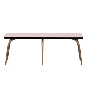 Banc Annie – Assise Stratifié Rose Poudré - Pieds Bruts