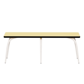 Banc Annie – Assise Stratifié Jaune Citron - Pieds Blancs