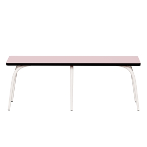 Banc Annie – Assise Stratifié Rose Poudré - Pieds Blancs