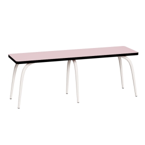 Banc Annie – Assise Stratifié Rose Poudré - Pieds Blancs