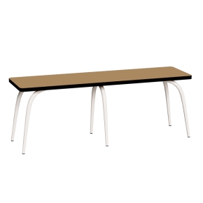 Banc Annie – Assise Stratifié Ocre - Pieds Blancs