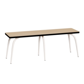 Banc Annie – Assise imprimé Bois-Clair - Pieds Blancs