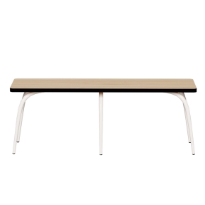 Banc Annie – Assise imprimé Bois-Clair - Pieds Blancs