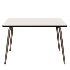 Table Retro Véra 120×70 – uni Blanc Pieds Bruts