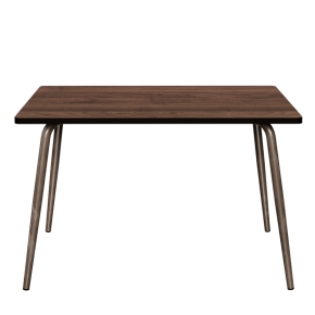 Table Retro Véra 120×70 – imprimé Bois Foncé Pieds Bruts