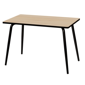 Table Retro Véra 120x70 – imprimé Bois Clair - Pieds Noirs