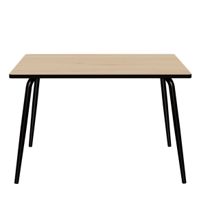 Table Retro Véra 120x70 – imprimé Bois Clair - Pieds Noirs