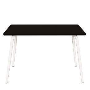 Table Retro Véra 120x70 – uni Noir - Pieds Blancs