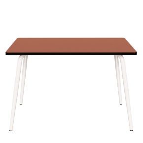 Table Retro Véra 120x70 – uni Paprika - Pieds Blancs